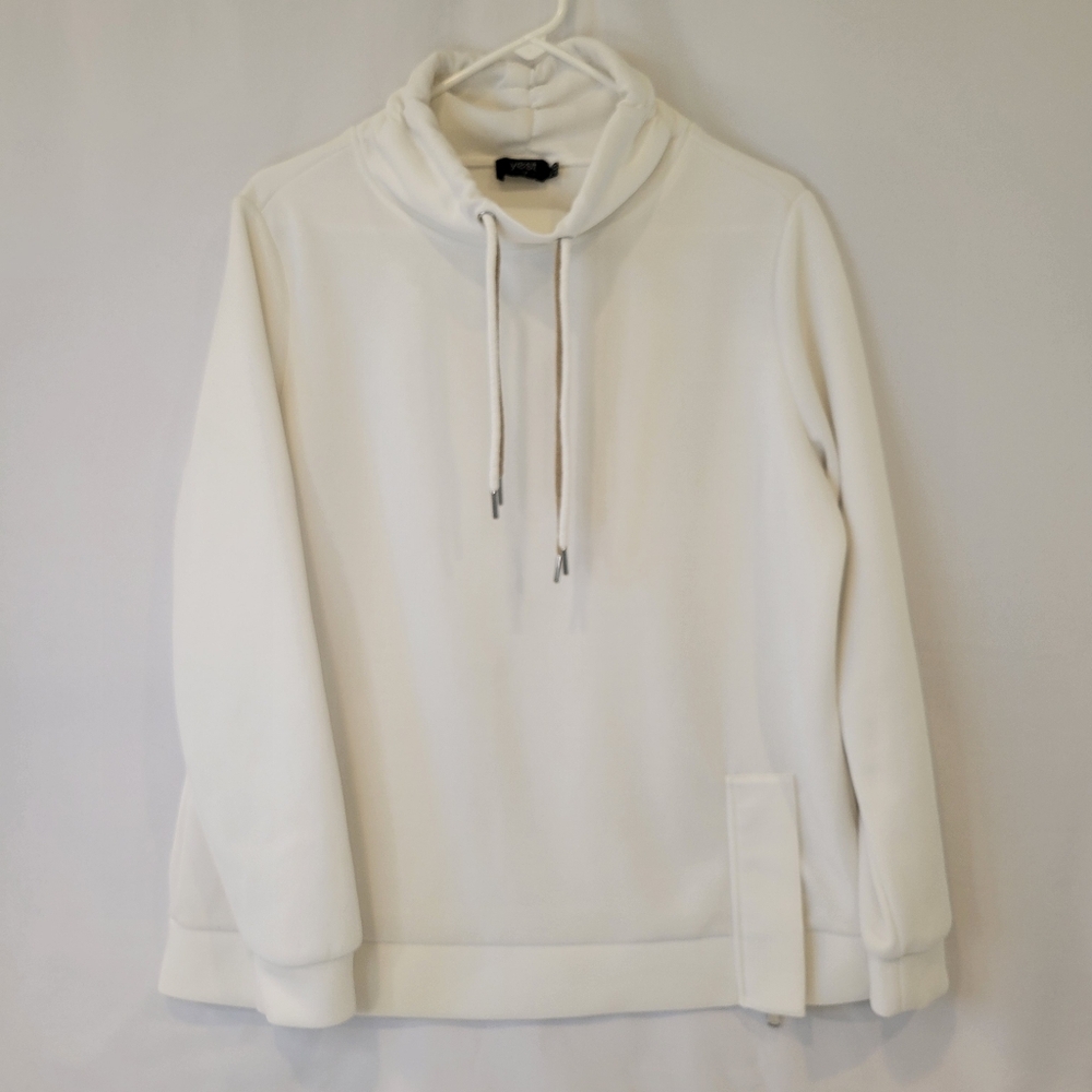 YEST Cozy White Hoodie with Double Drawstrings